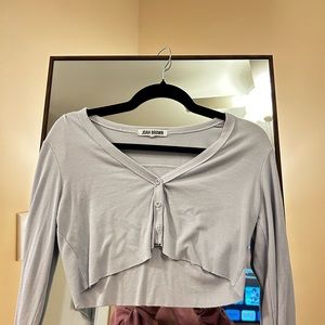 Joah Brown Crop Top Missing Button Fits Like Small